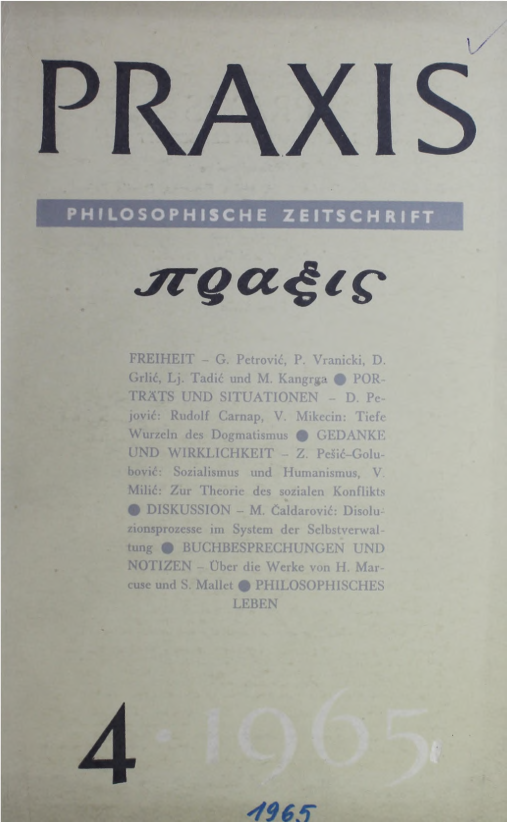 Praxis, International Edition, 1965, No. 4