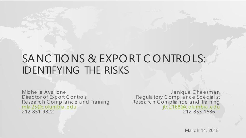 Sanctions & Export Controls