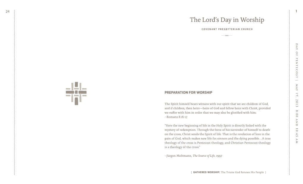 The Lord's Day in Worship