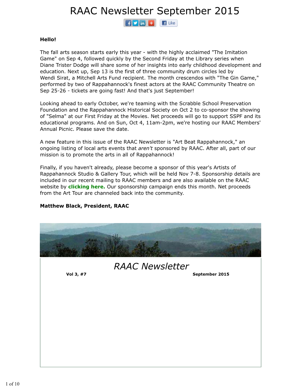 RAAC Newsletter September 2015