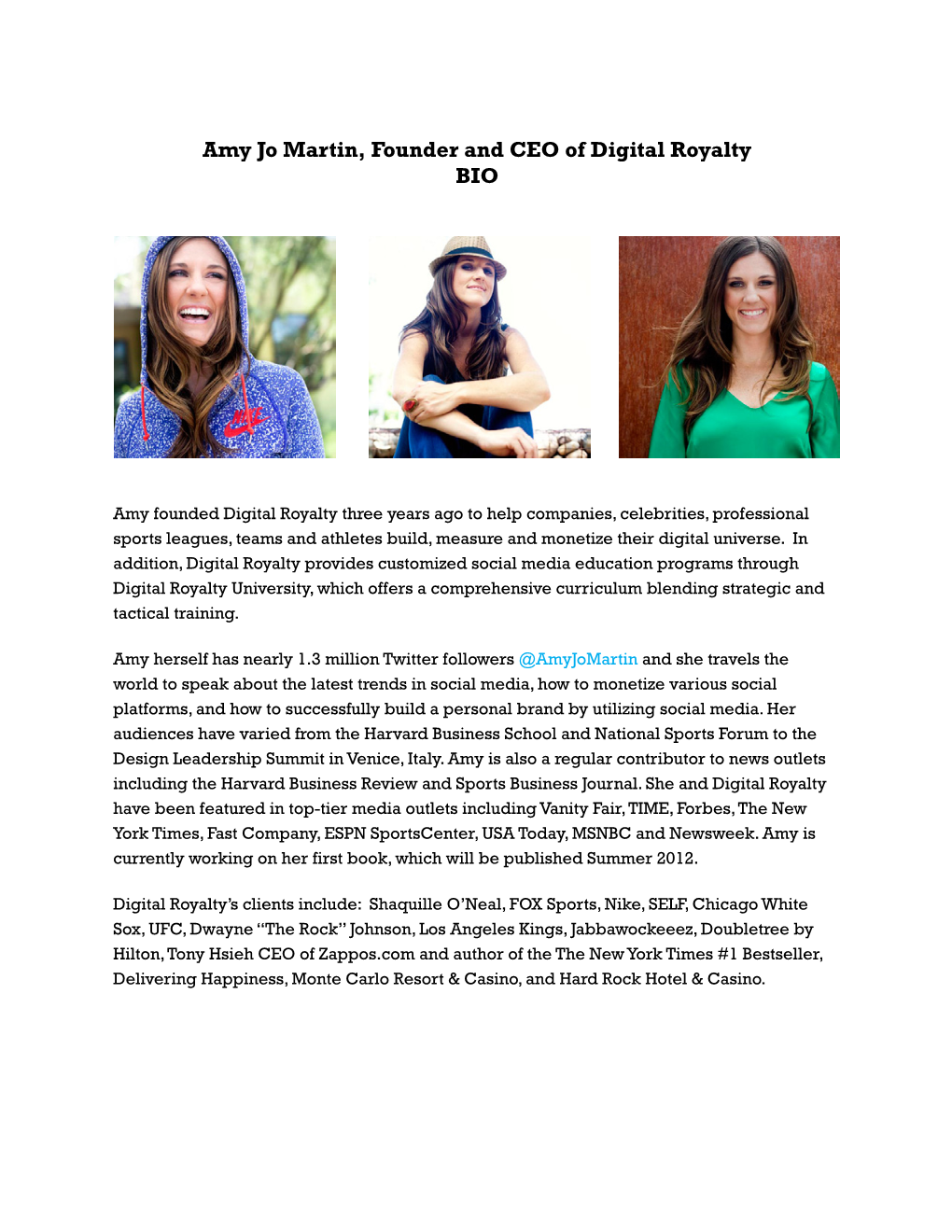 Amy Jo Martin, Founder and CEO of Digital Royalty BIO