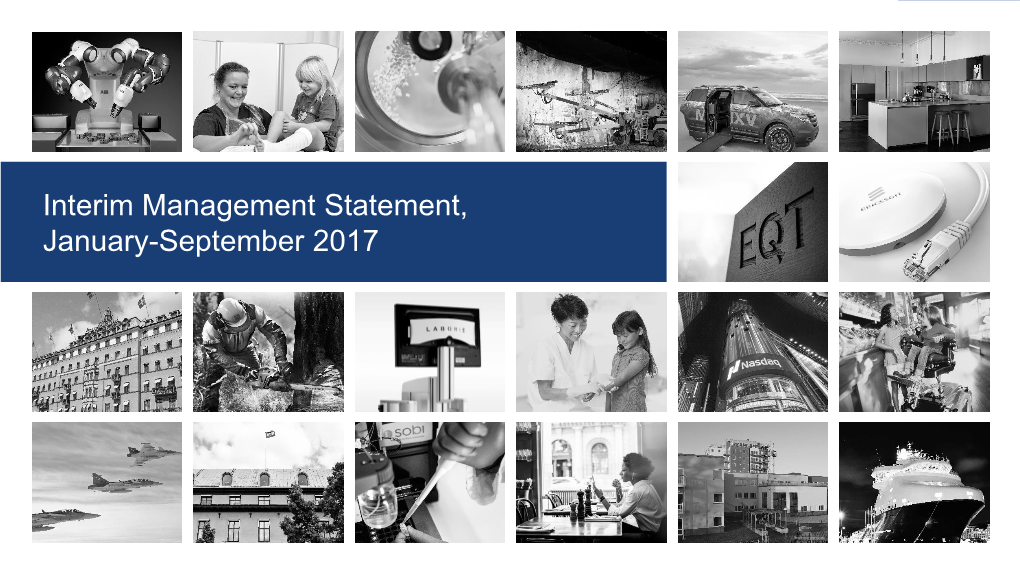 Interim Management Statement, January-September 2017 Q3 2017 Overview