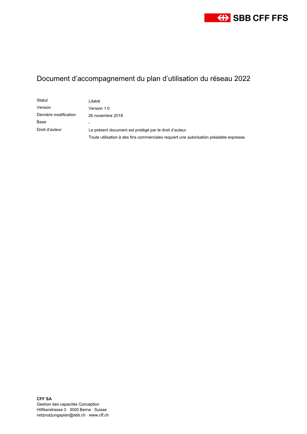 Document D'accompagnement Du Plan D'utilisation Du Réseau 2022