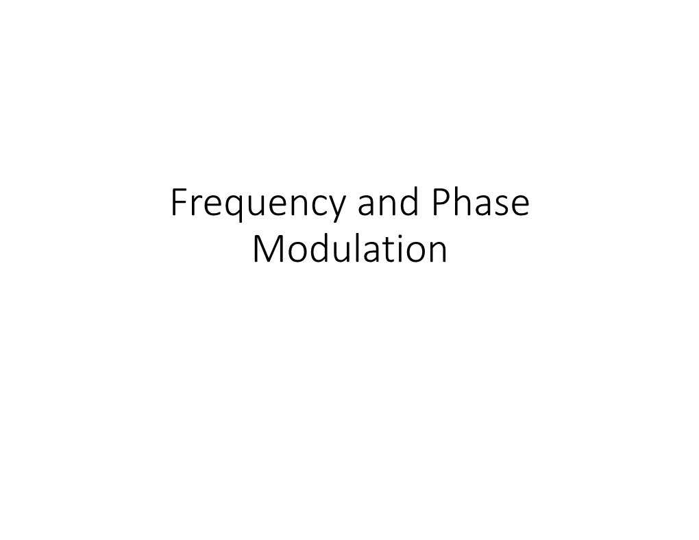 Frequency and Phase Modulation Topics Addressed