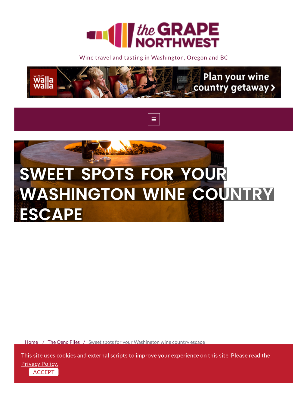Sweet Spots for Your Washington Wine Country Escape