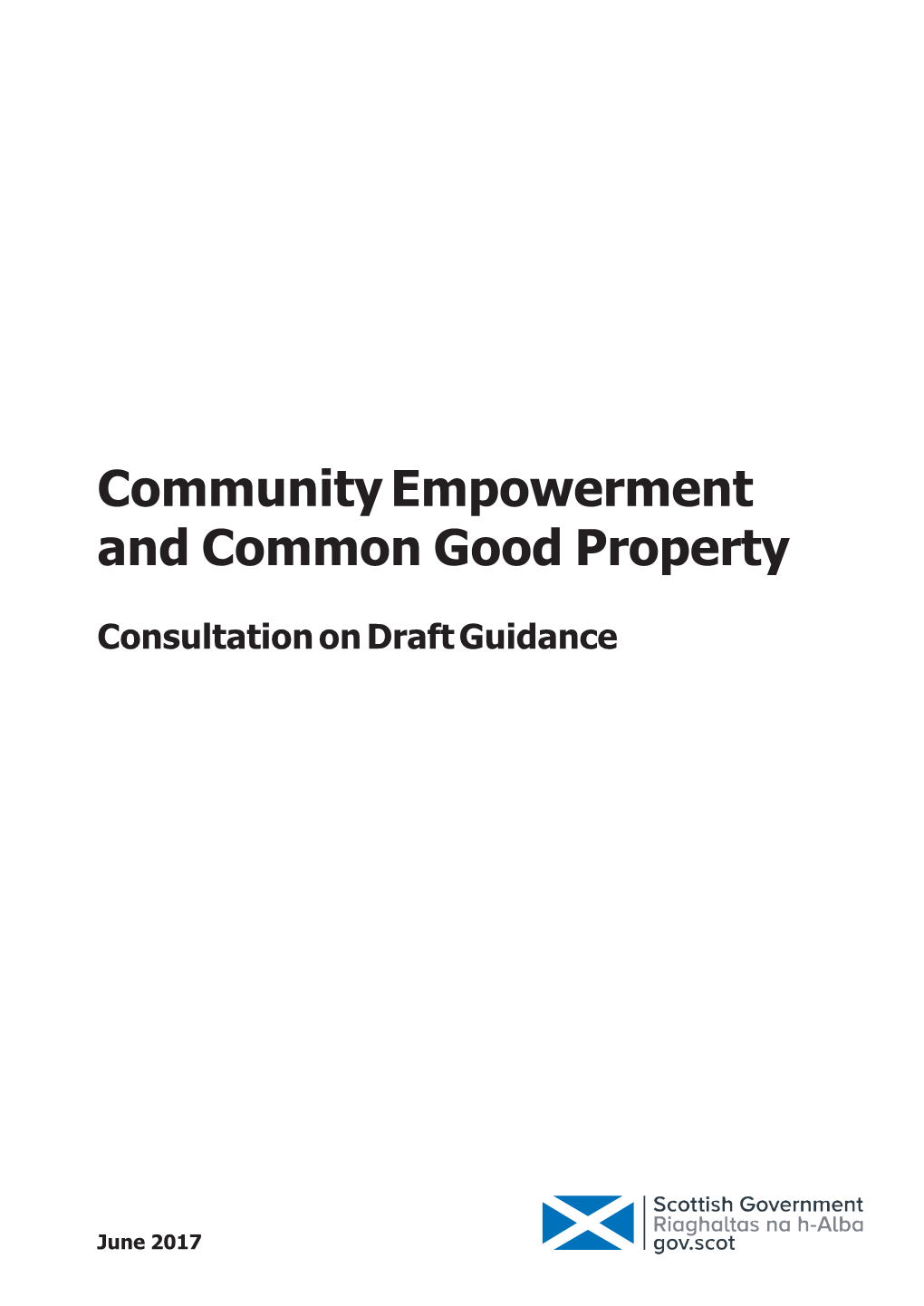 Community Empowerment and Common Good Property