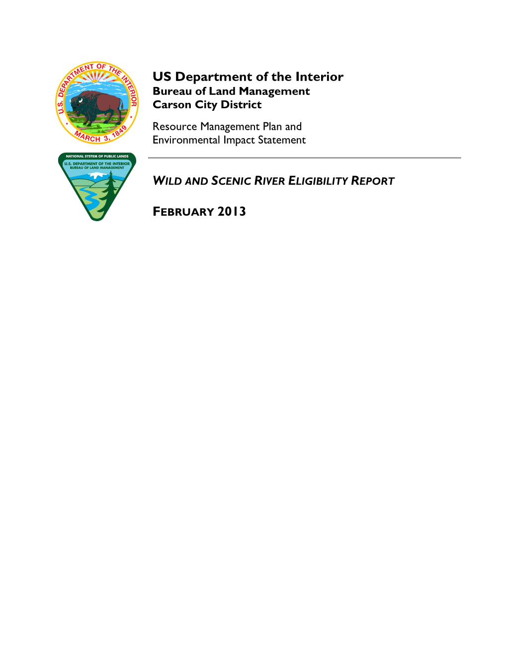 WSR Eligibility Report for the Carson City District Office