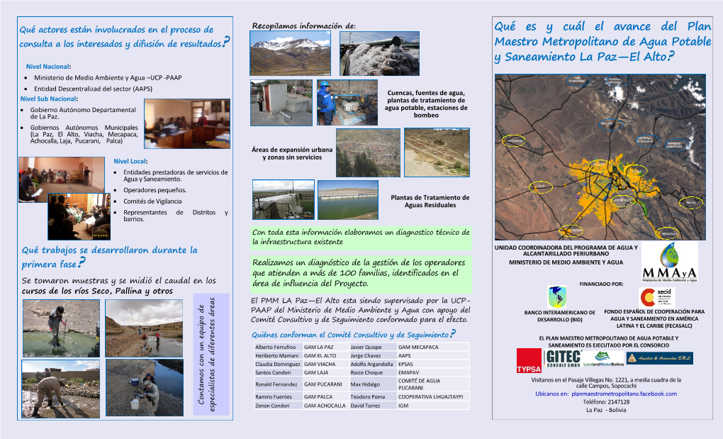 Qué Es Y Cuál El Avance Del Plan Maestro Metropolitano De Agua Potable Y Saneamiento La Paz—El Alto?