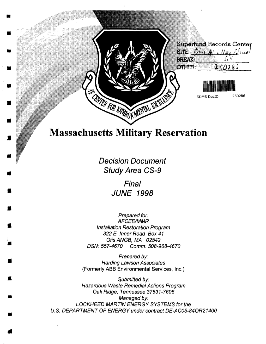 Final Decision Document for Cs-9 Study Area, June 1998