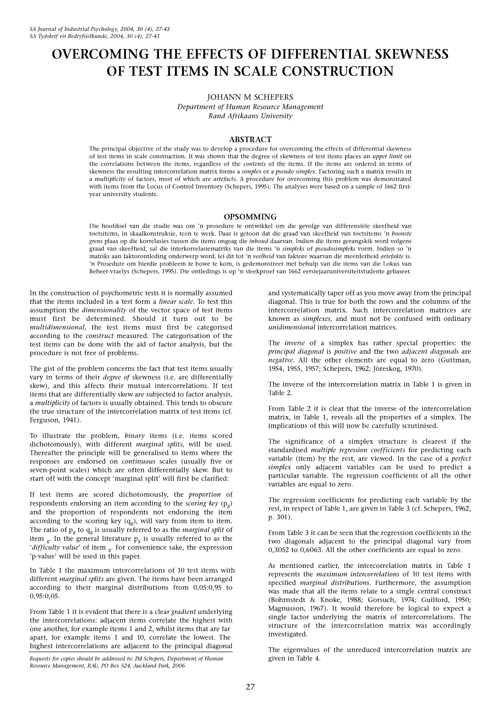 Overcoming the Effects of Differential Skewness of Test Items in Scale Construction