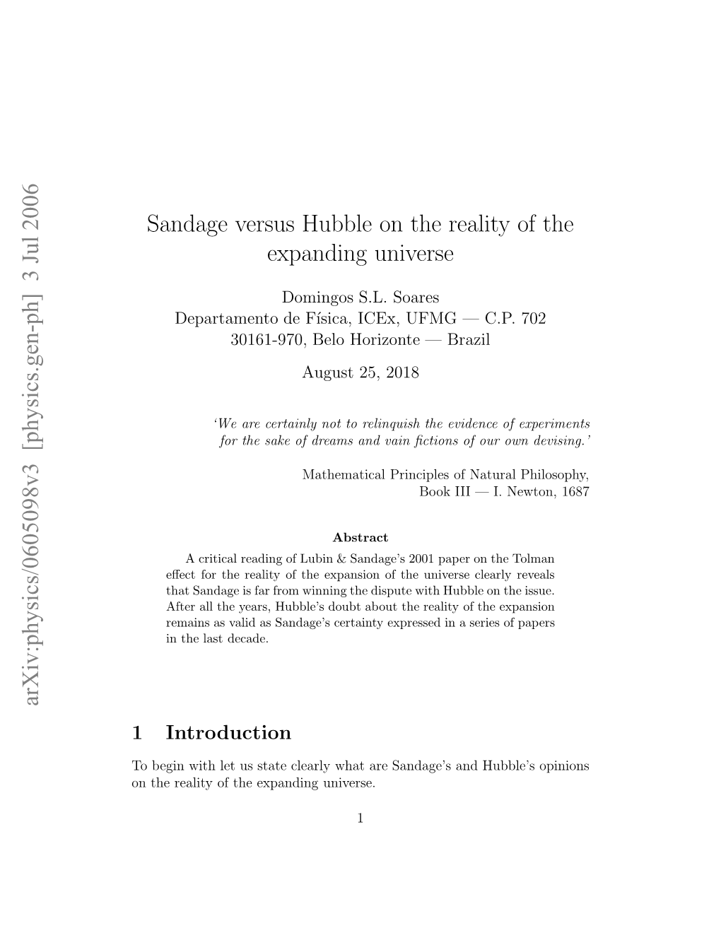 Sandage Versus Hubble on the Reality of the Expanding Universe