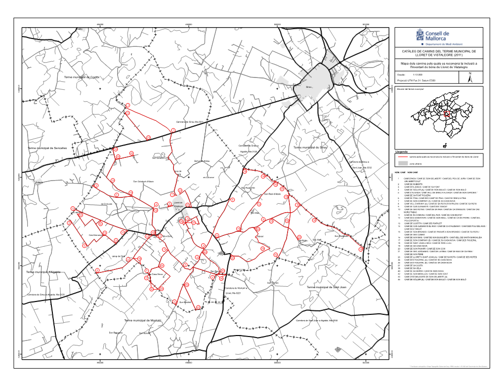 Catàleg De Camins Del Terme Municipal De Lloret De Vistalegre (2011)