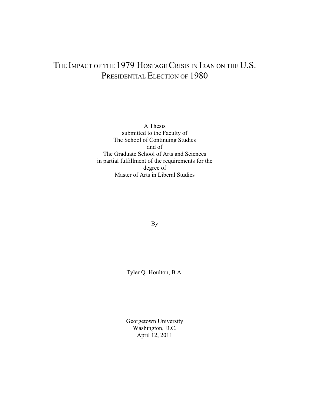 The Impact of the 1979 Hostage Crisis in Iran on the U.S