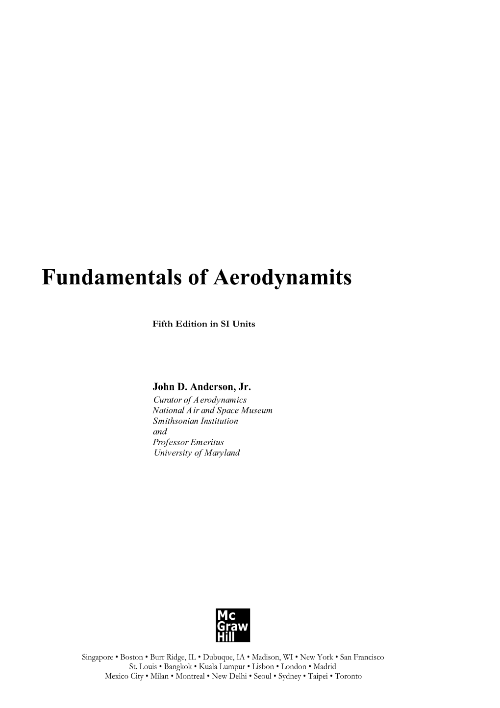 Fundamentals of Aerodynamits