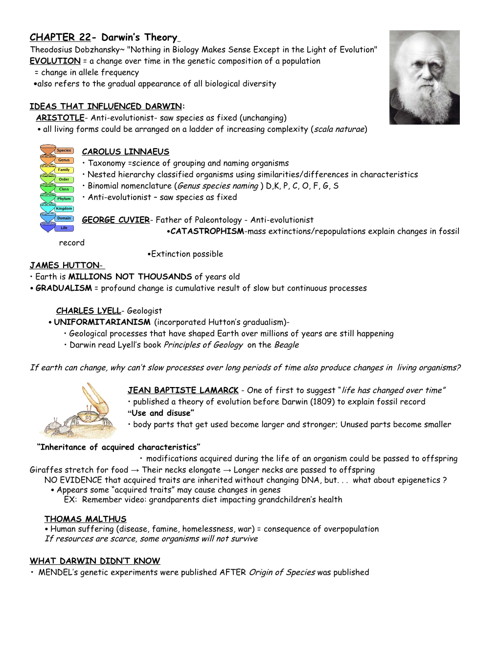 Theodosius Dobzhansky Nothing in Biology Makes Sense Except in the Light of Evolution