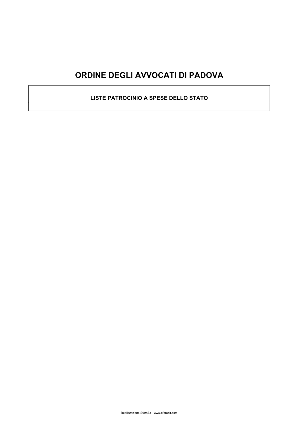 Ordine Degli Avvocati Di Padova