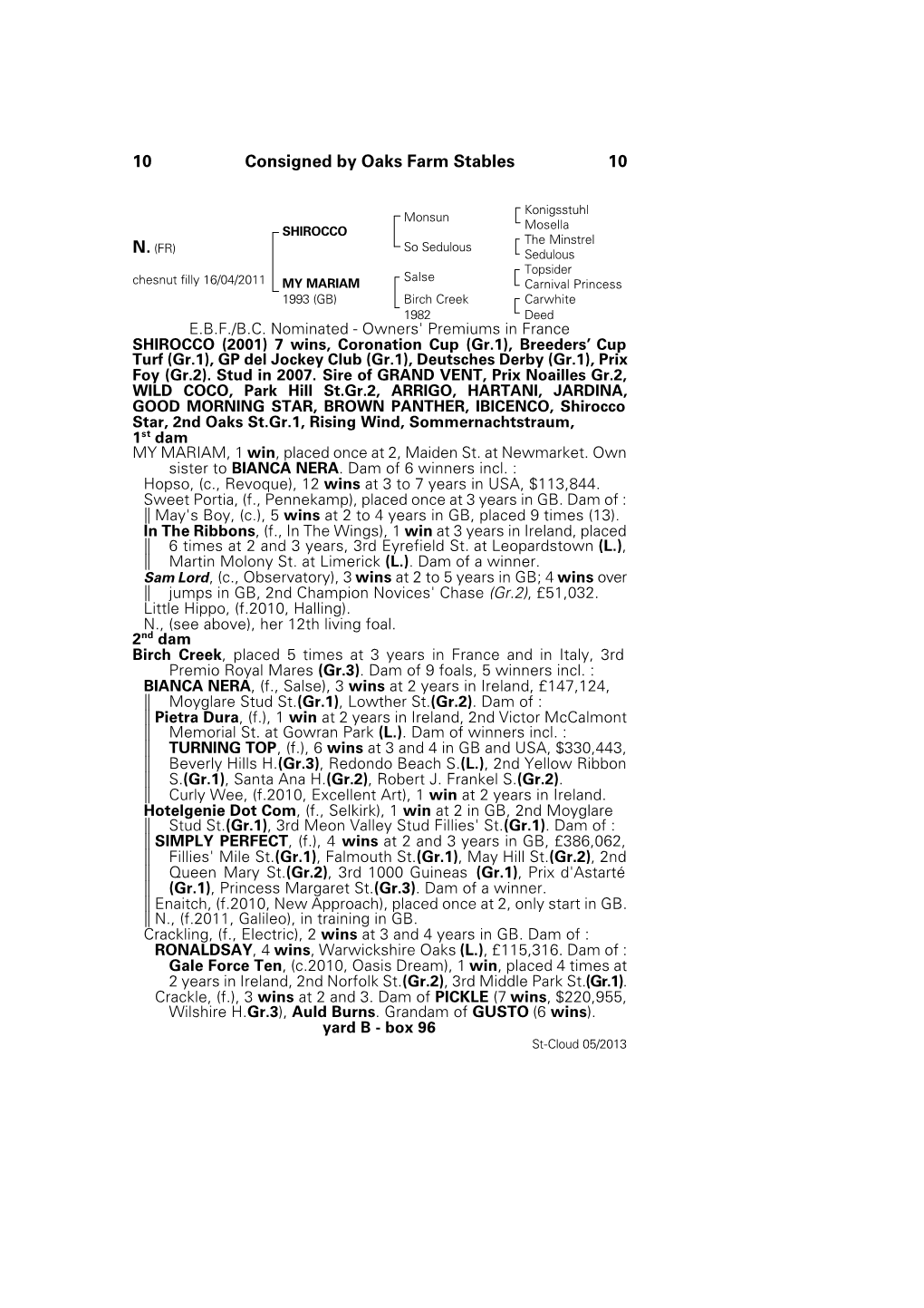 10 Consigned by Oaks Farm Stables 10