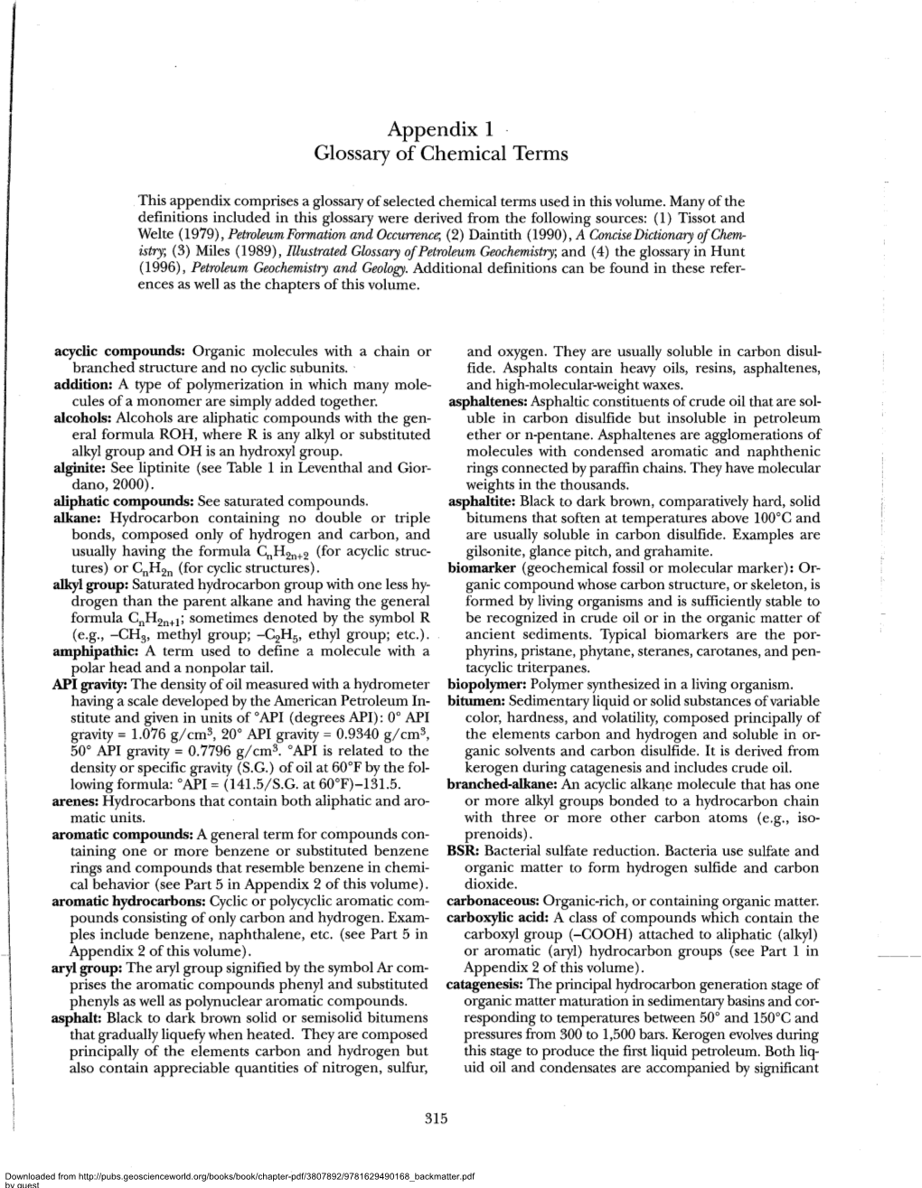 Appendix 1 Glossary of Chemical Terms