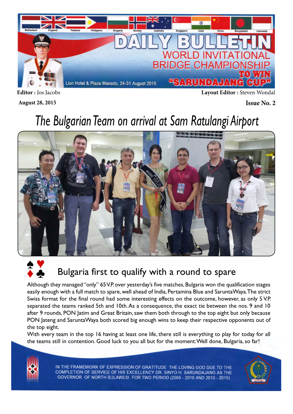 The Bulgarian Team on Arrival at Sam Ratulangi Airport