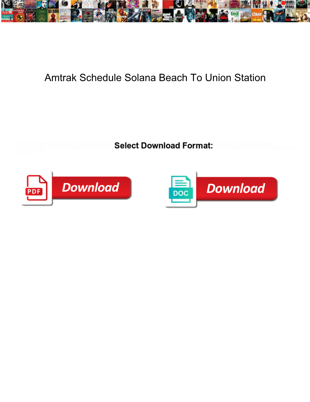 Amtrak Schedule Solana Beach to Union Station