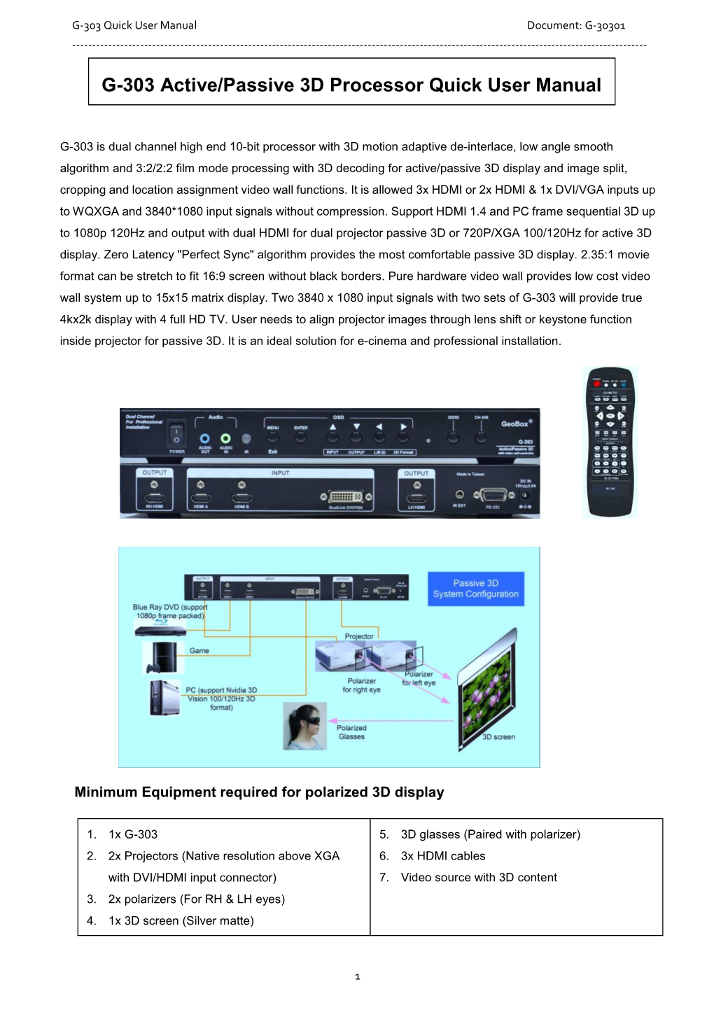 G-303 Quick User Manual-V1.01