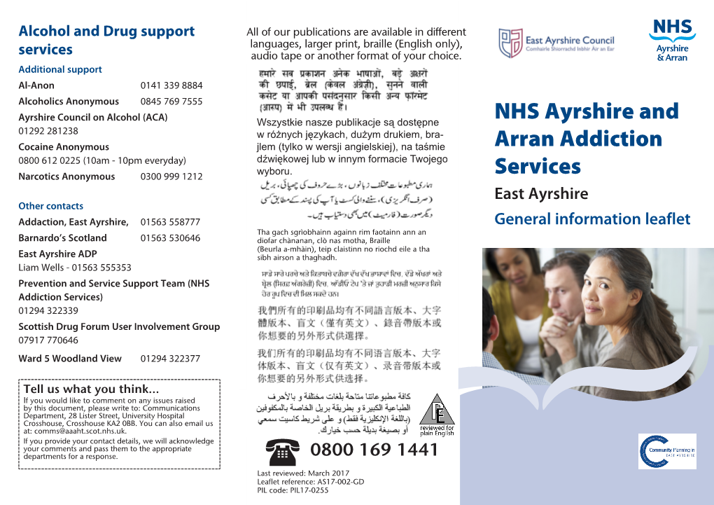 NHS Ayrshire and Arran Addiction Services