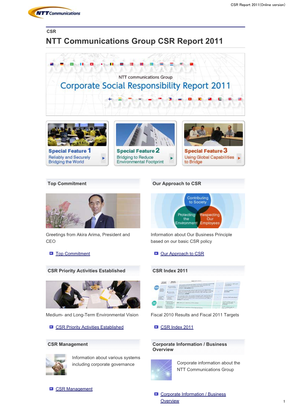 NTT Communications Group CSR Report 2011