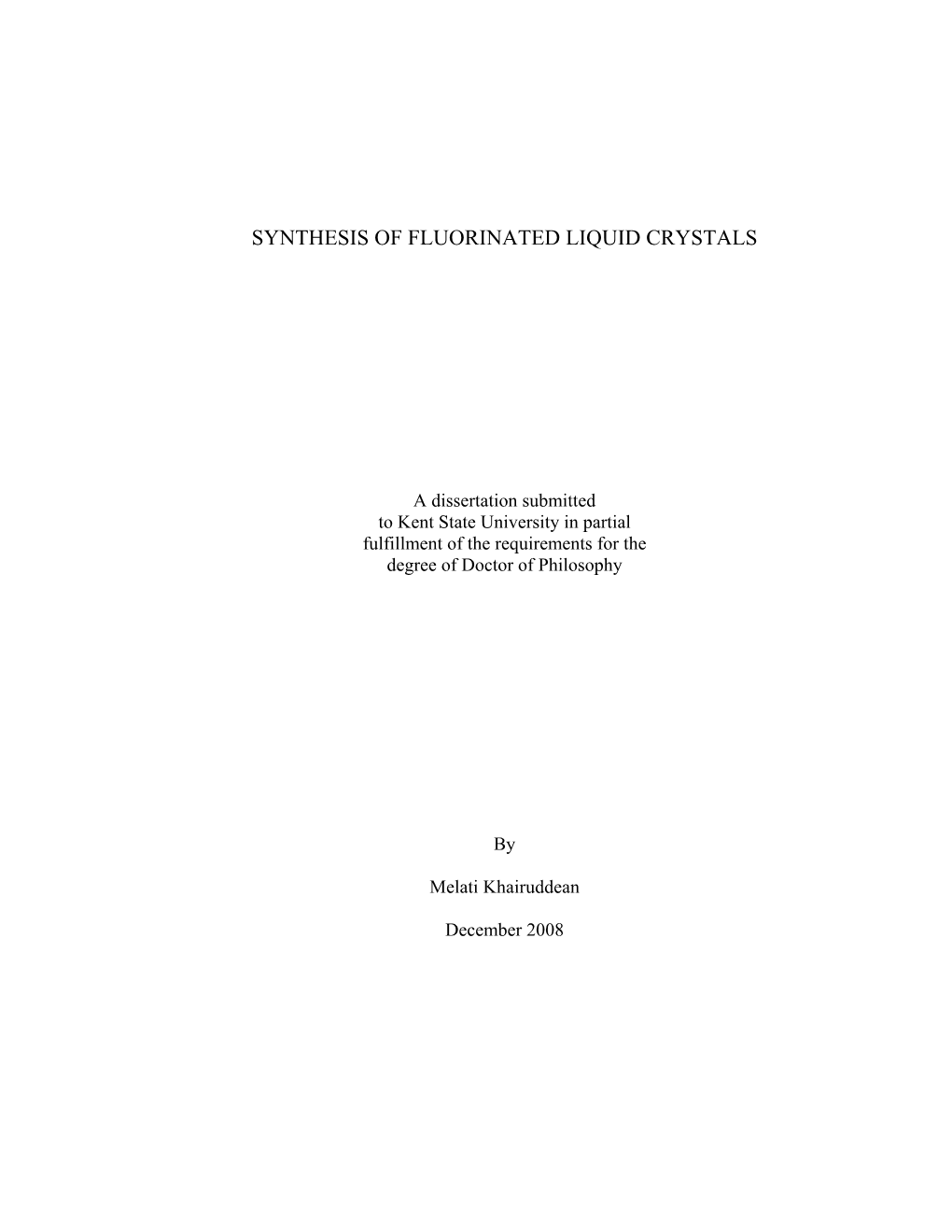 Synthesis of Fluorinated Liquid Crystals