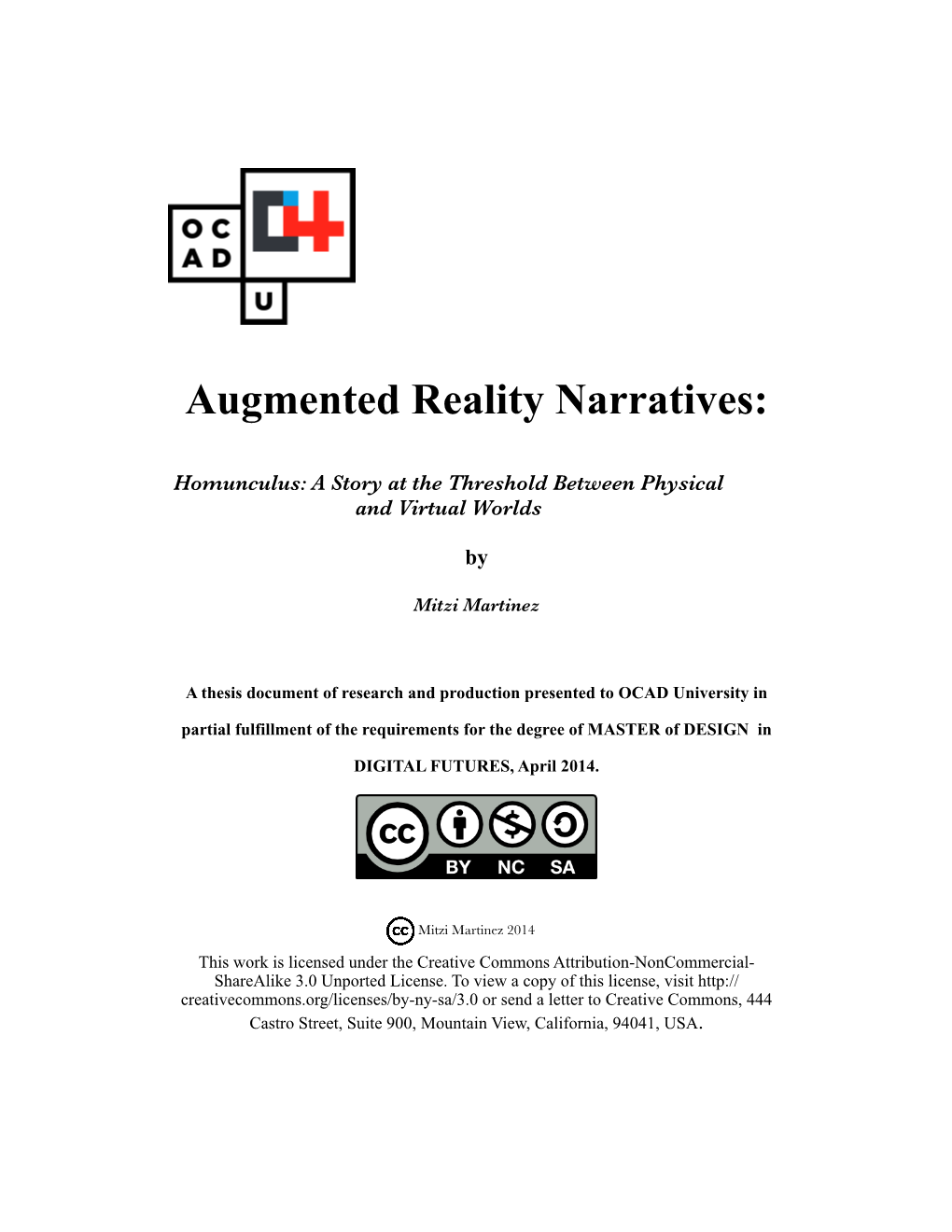 Augmented Reality Narratives: 