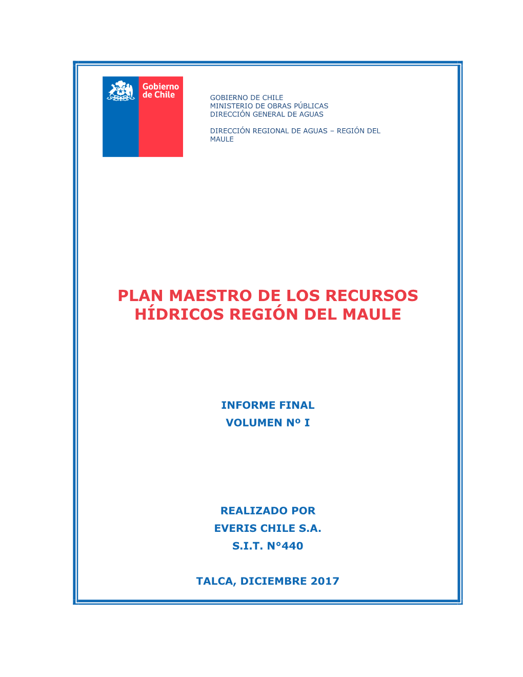 Plan Maestro De Los Recursos Hídricos Región Del Maule