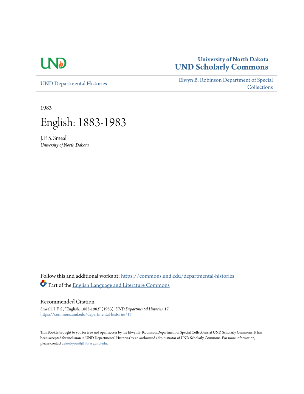 English: 1883-1983 J