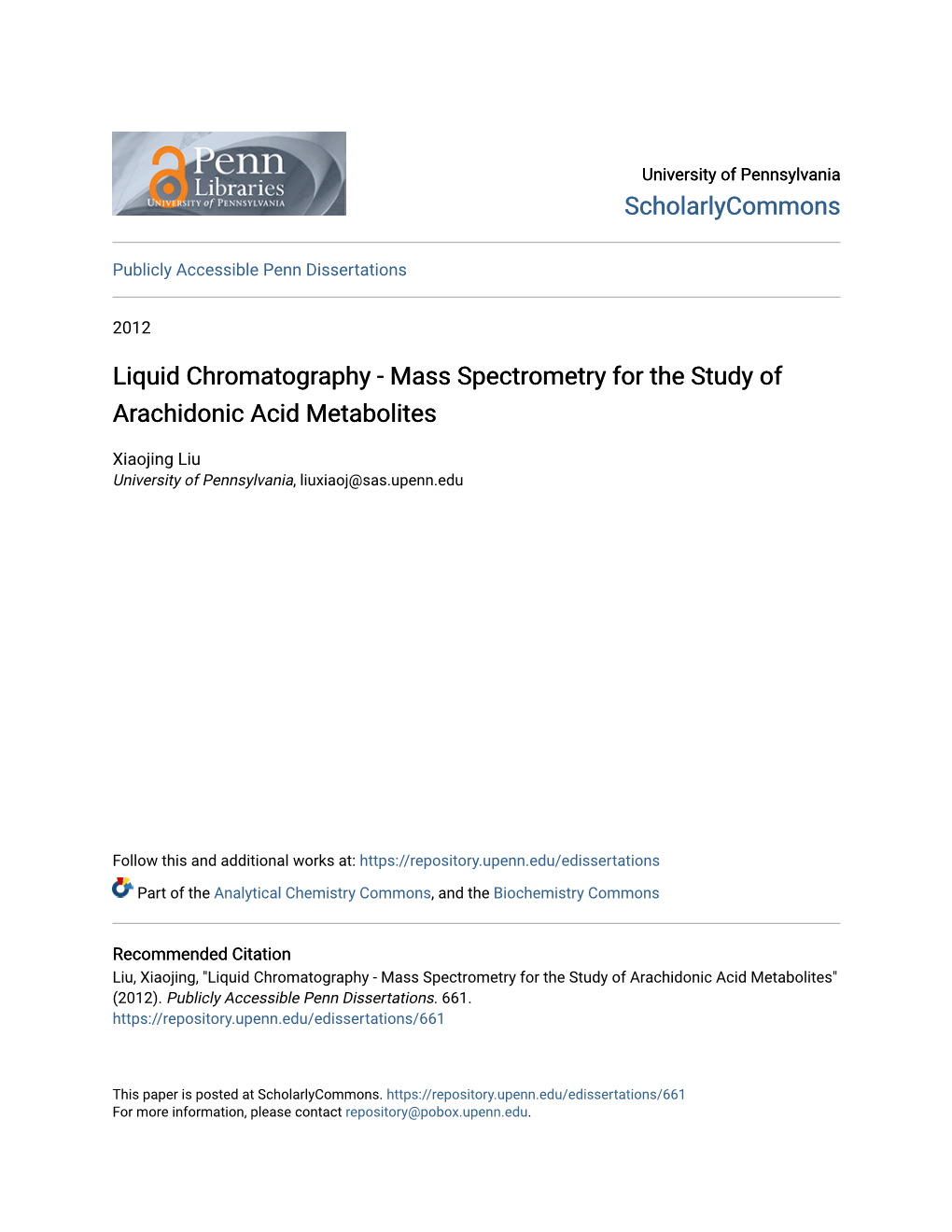 Mass Spectrometry for the Study of Arachidonic Acid Metabolites