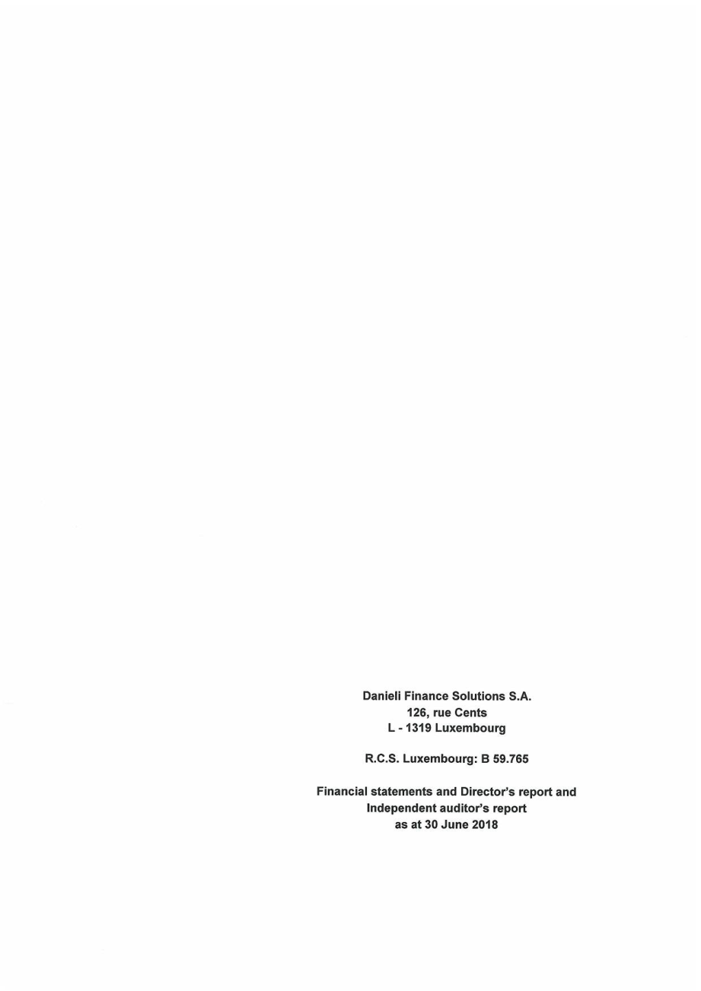 B 59.765 Financial Statements and Director