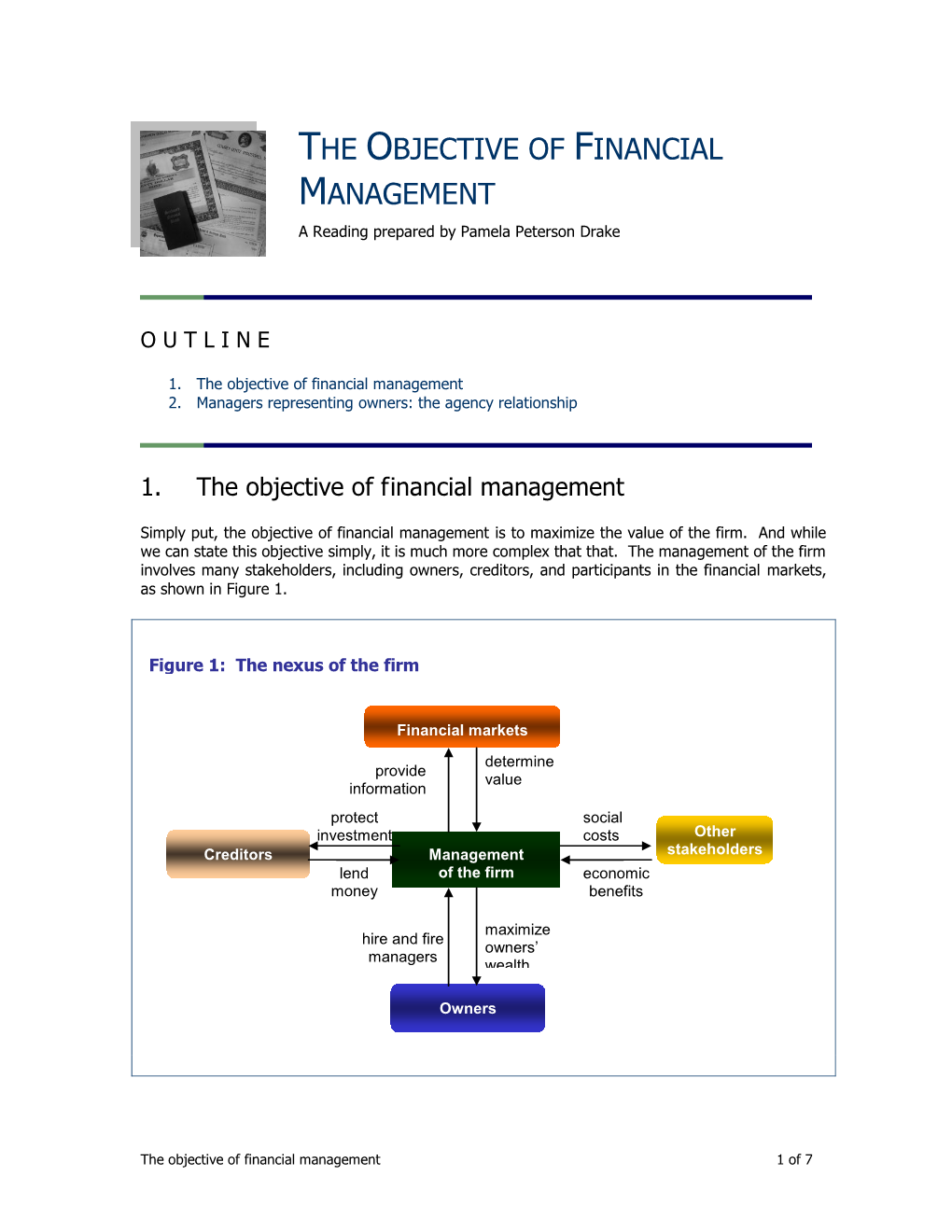 Objective of Financial Management (Pamela Peterson)