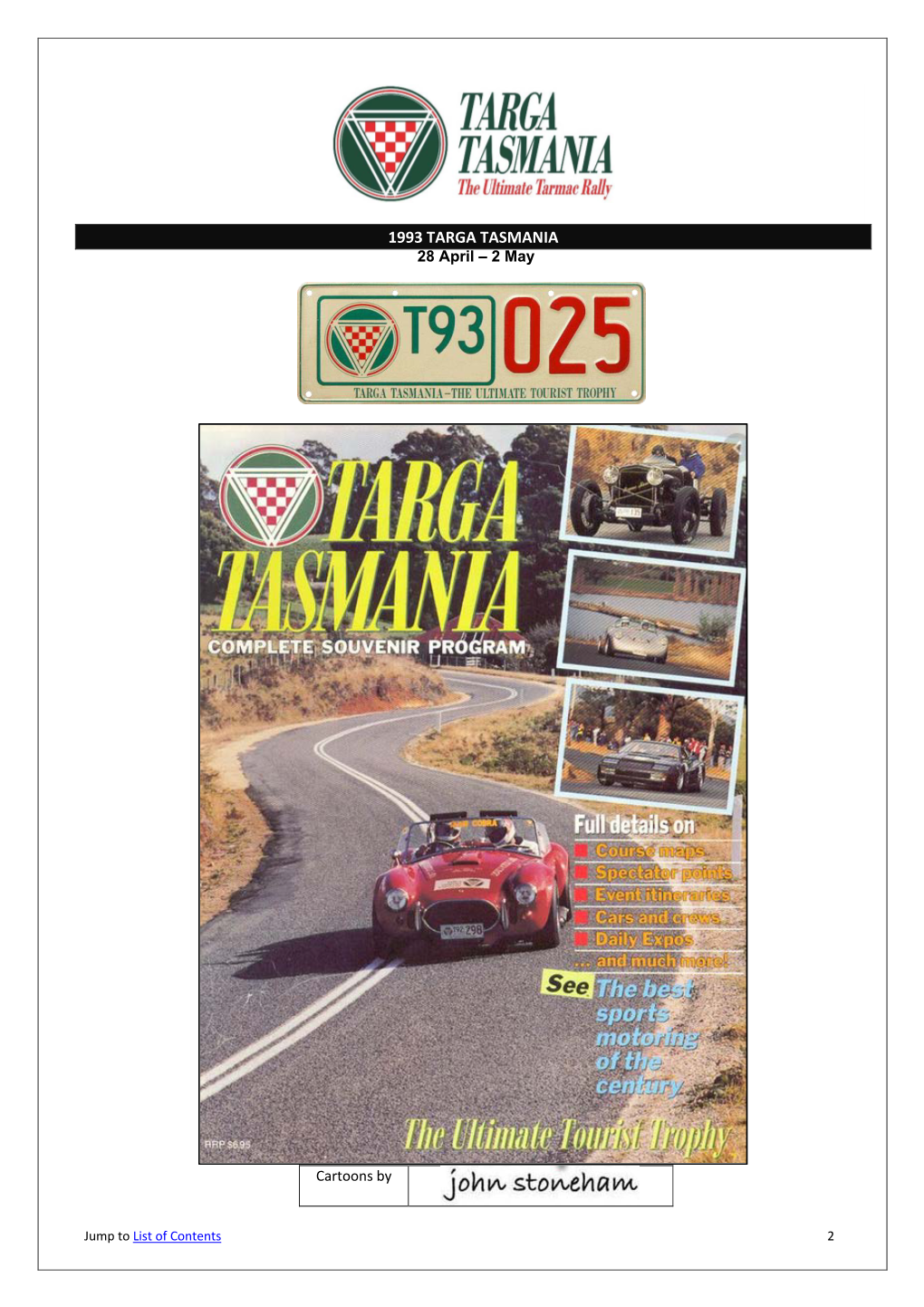 1993 TARGA TASMANIA 28 April – 2 May