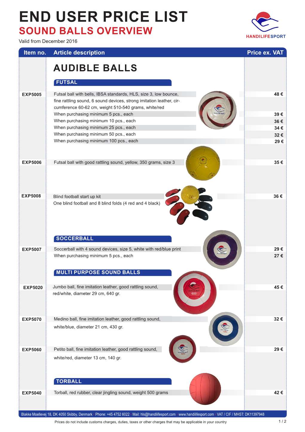 End User Price List