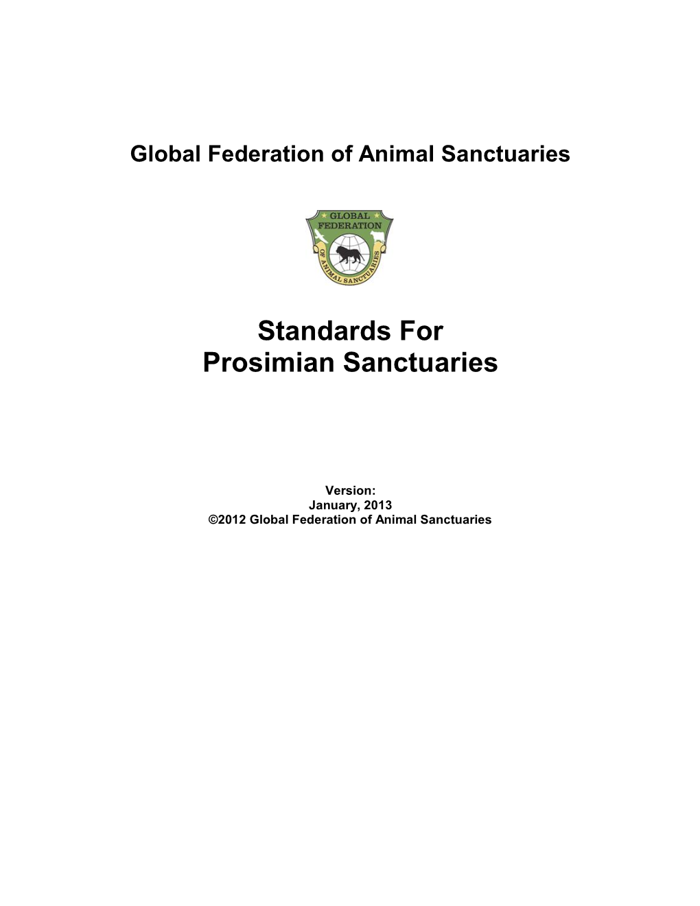 Standards for Prosimian Sanctuaries