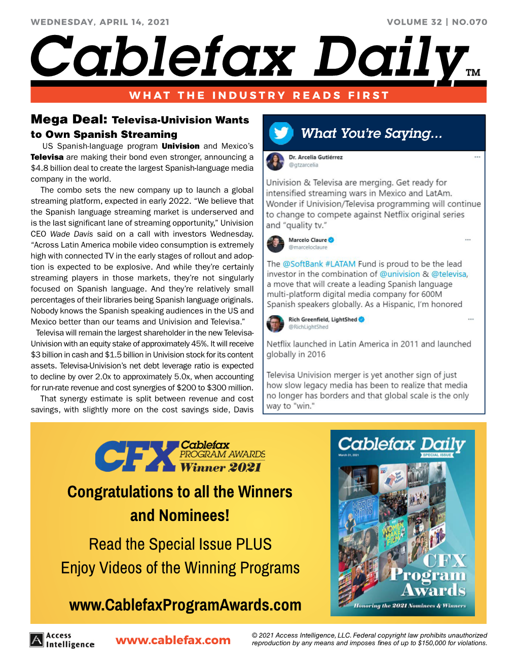 Cablefax Dailytm What the Industry Reads First