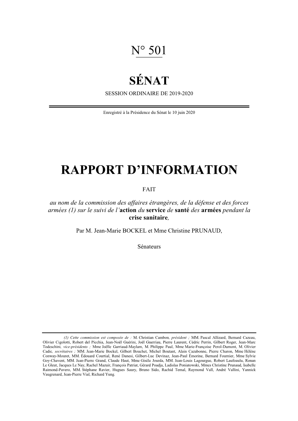 Rapport D'information