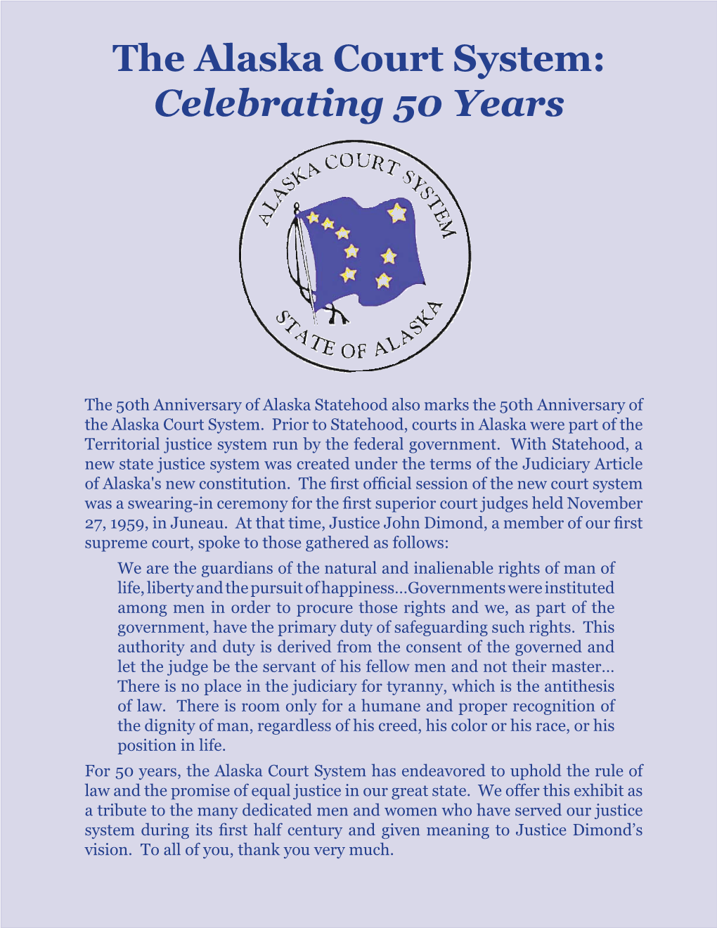 Alaska Court System: Celebrating 50 Years