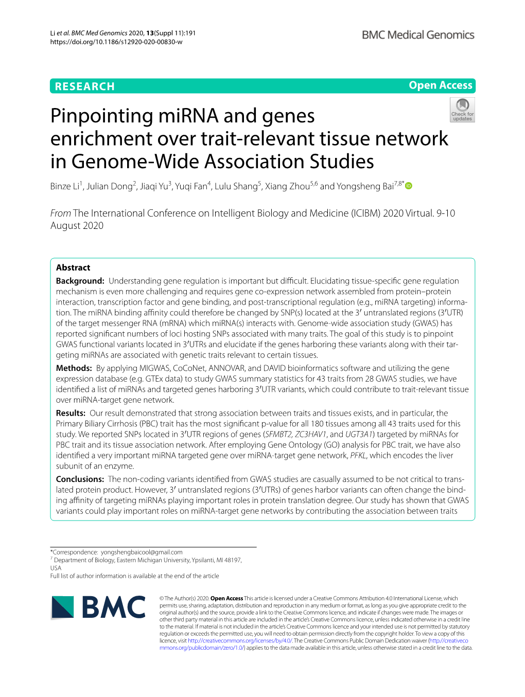 Pinpointing Mirna and Genes Enrichment Over Trait-Relevant Tissue