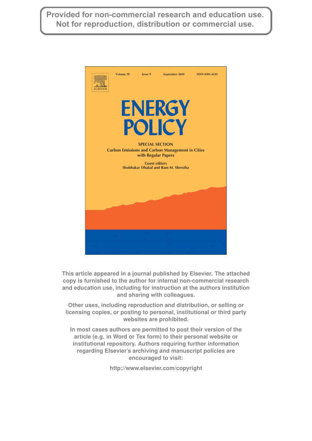 Methodology for Inventorying GHG Emissions from Global Cities