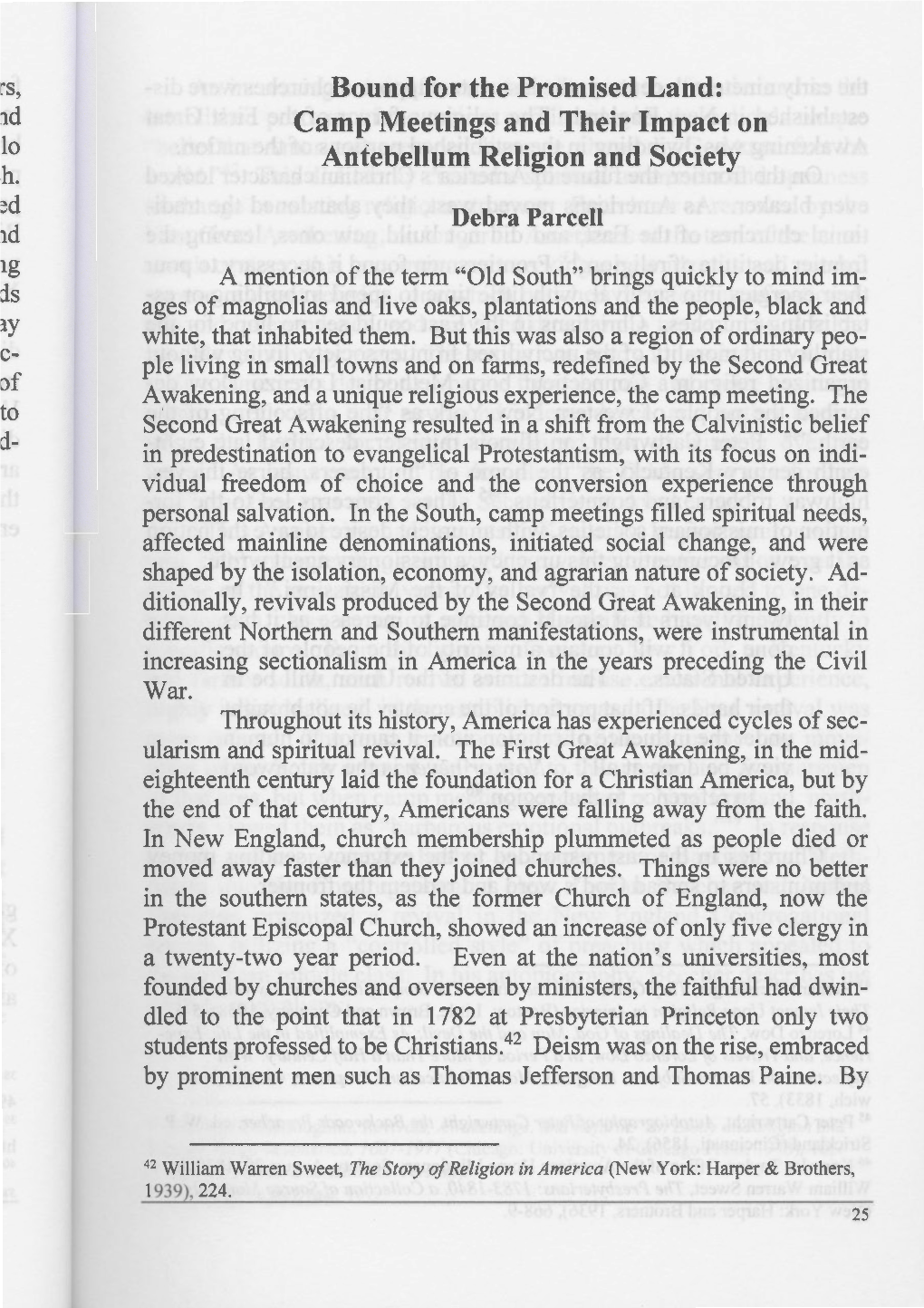 Camp Meetings and Their Impact on Antebellum Religion and Society