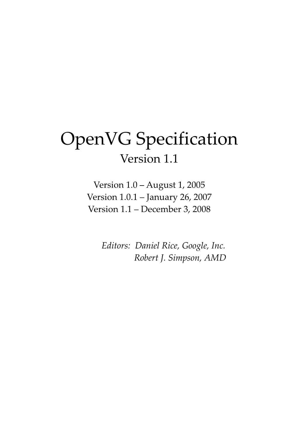 Openvg Specification Version 1.1
