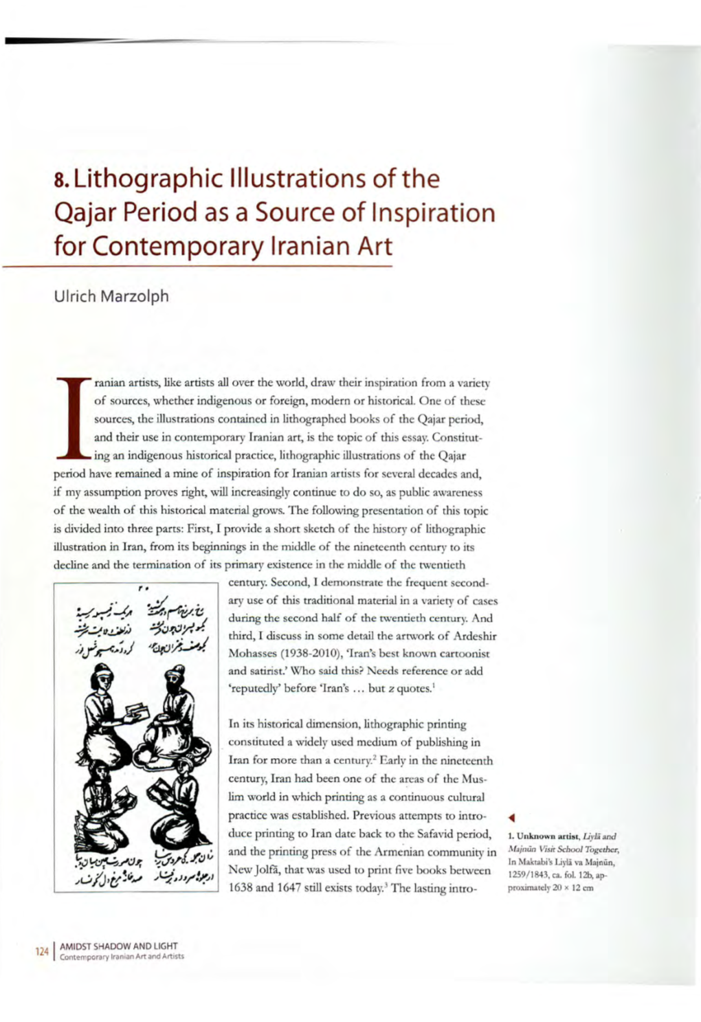 S. Lithographic Illustrations of the Qajar Period As a Source of Inspiration for Contemporary Iranian Art