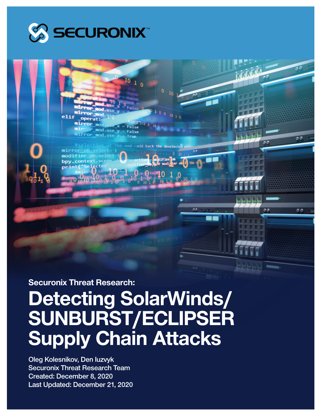 Detecting Solarwinds/ SUNBURST/ECLIPSER Supply