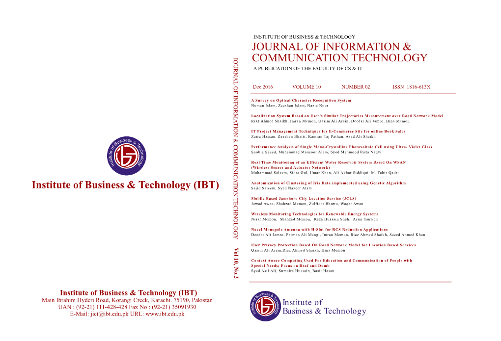 Journal of Information & Communication Technology