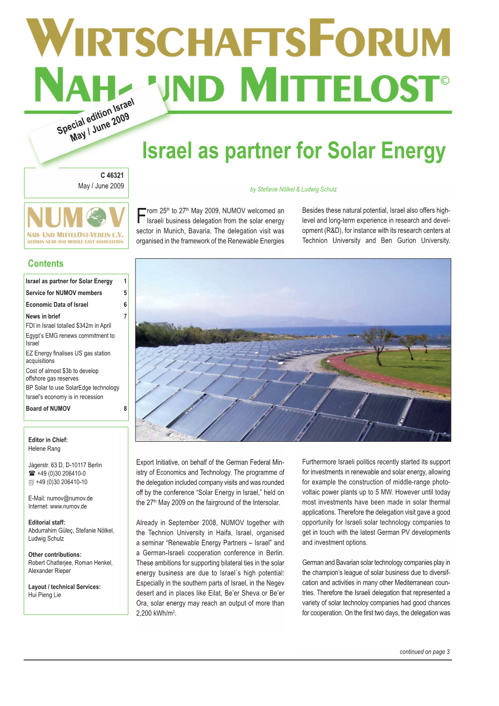 Solar Energy in Israel,” Held on Voltaic Power Plants up to 5 MW