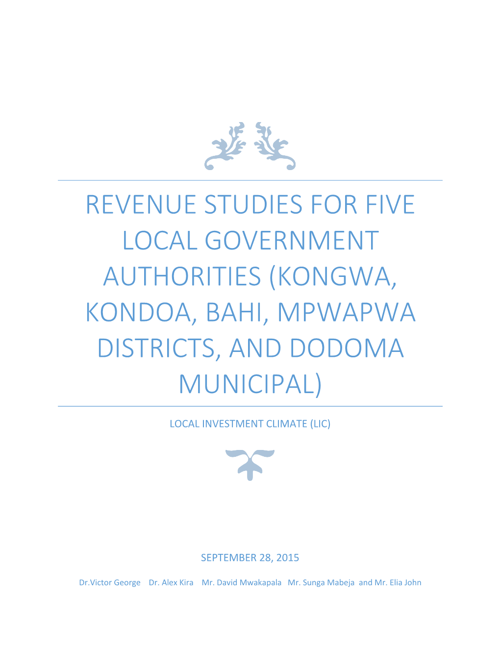 Kongwa, Kondoa, Bahi, Mpwapwa Districts, and Dodoma Municipal)