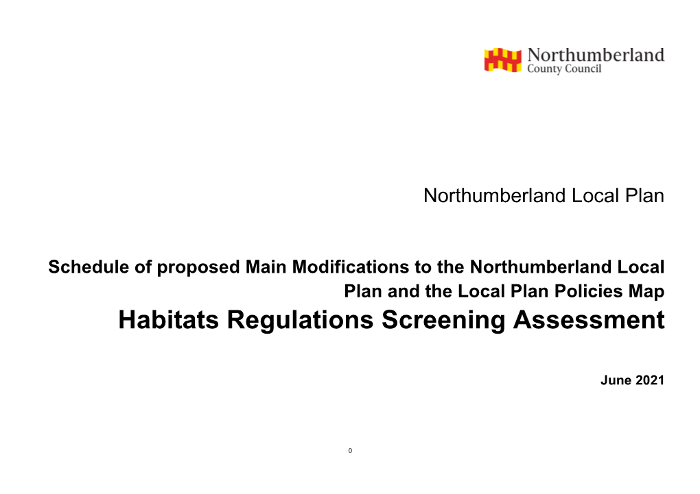Habitats Regulations Screening Assessment
